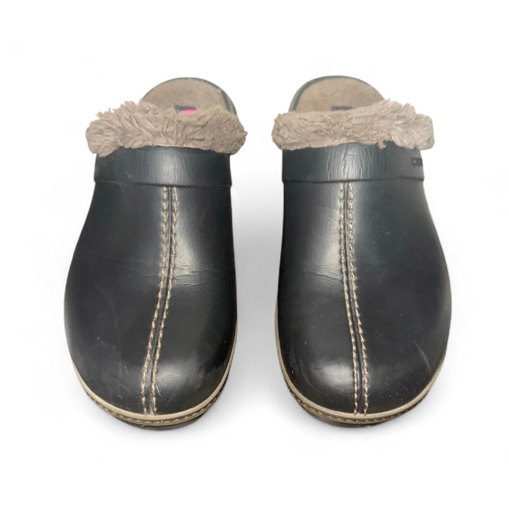 Crocs Women's Size 10 Black Faux Fur Lined Clogs Comfort Winter Warm‎ Slip On